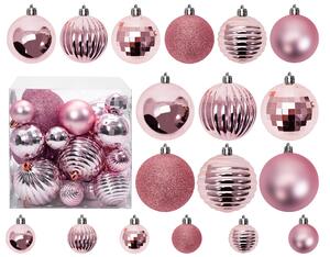 Tutumi, vianočné závesné ozdoby na stromček 36ks 311433, ružová CHR-02000