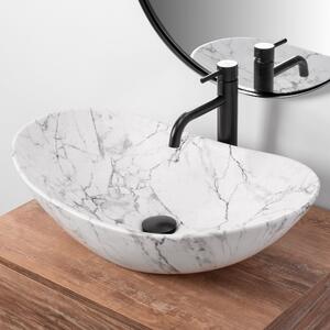 Rea Royal Marble, keramické umývadlo na dosku 61x36 cm, vzor Marble matná, REA-U8010