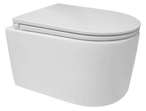 Mereo WC závesné kapotované, RIMLESS, 495x360x370, keramické, vr. sedátka CSS113S