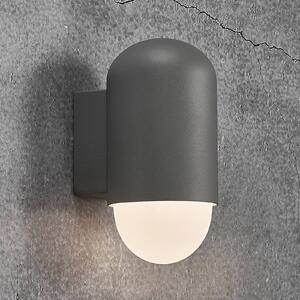 Vonkajšie nástenné svietidlo Heka, antracitovo sivé, hliník, výška 21,6 cm