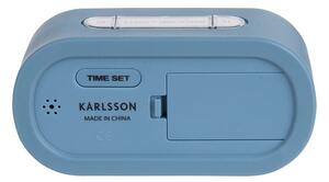 KARLSSON Budík Gummy Rubberized – modrá 14 × 7 × 5 cm