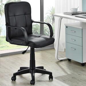 Kancelárska stolička Pensacola výškovo nastaviteľná s polstrovaním v čiernej farbe