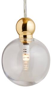 EBB & FLOW Uva M závesná lampa, lopta zlatá, číra