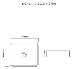 Oltens Forde umývadlo 51x40.5 cm obdĺžnik pultové umývadlo čierna 40303300