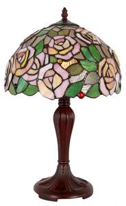 Tiffany vitráž lampa 50*Ø32 PINK ROSE