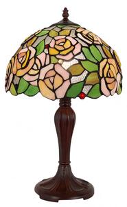 Tiffany vitráž lampa 50*Ø32 PINK ROSE
