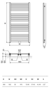 Excellent Horos kúpeľňový radiátor dekoratívny 96x50 cm biela GREX.HO96.WH