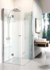 Deante Kerria, štvorcový sprchový kút so skladacími dverami 100x100 cm, výška 200cm, 6mm číre sklo s ActiveCover, chrómový profil, KTK_043P