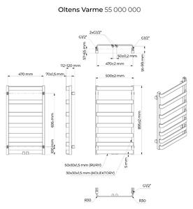 Oltens Varme kúpeľňový radiátor dekoratívny 89.5x50 cm biela 55000000