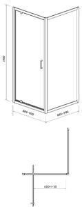 Cersanit Arteco sprchovací kút 90x90 cm obdĺžniková chromová lesklé/priehľadné sklo S157-010