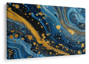 Obraz - Modrá abstrakcia so zlatom (90x60 cm)