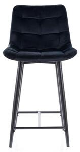 Polovičná barová stolička CHIC H-2 VELVET čierny rám / čierna BLUVEL 19