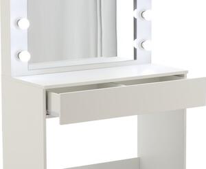 Toaletný stolík PEARL so zrkadlom a LED osvetlením PHO9452