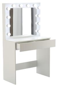 Toaletný stolík PEARL so zrkadlom a LED osvetlením PHO9452