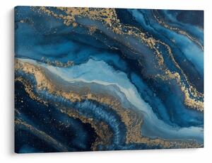 Obraz - Modrá mramorová abstrakcia (70x50 cm)