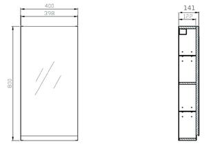 Cersanit Moduo skrinka 40x14.4x80 cm závesné bočné biela S590-030