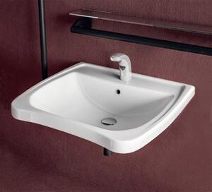 Sapho Disabled umývadlo 60x55 cm obdĺžnik klasické umývadlo pre zdravotne postihnutých biela 5160