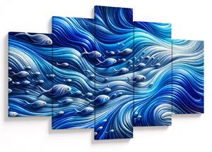 Obraz – Ryby vo vlnách (150x105 cm)