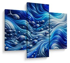 Obraz – Ryby vo vlnách (90x60 cm)