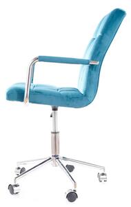 Kancelárska stolička Q-022 zamat tyrkysová bluvel 85