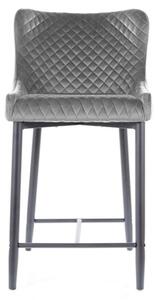 Barová stolička COLIN B H-2 VELVET čierny rám/sivá BLUVEL14