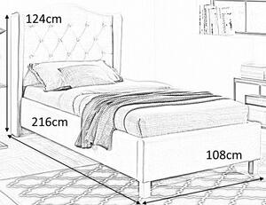 Čalúnená posteľ ASPEN VELVET 90 x 200 cm farba sivá/dub