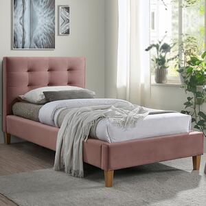 Čalúnená posteľ TEXAS 90 x 200 cm farba ružová/ dub