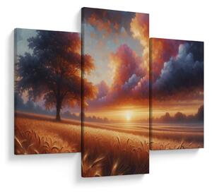 Obraz – Západ slnka na poli (90x60 cm)