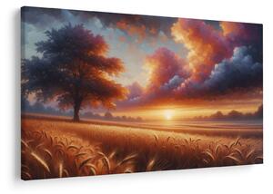 Obraz – Západ slnka na poli (90x60 cm)