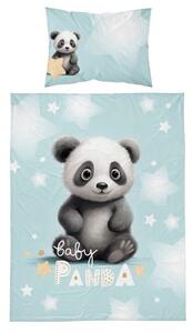 DETEXPOL Obliečky do postieľky Baby Panda modrá Bavlna, 100/135, 40/60 cm