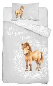 DETEXPOL Obliečky do postieľky Malý Pony sivá Bavlna, 100/135, 40/60 cm