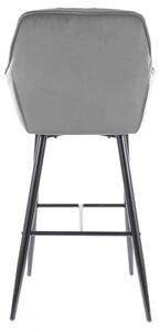 Barová stolička CHERRY H-1 VELVET čierny rám/sivá BLUVEL 14