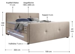 Pružinová posteľ Houston 140 x 200 cm béžová