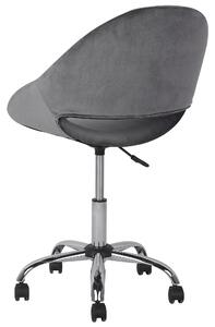 Kancelárska stolička na kolieskach sivá zamatová otočná výškovo nastaviteľná