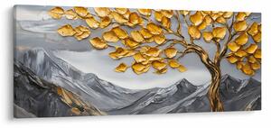 Obraz – Strom so zlatými listami (120x50 cm)