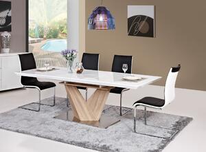 Stôl ALARAS biely lak / dub sonoma 140(200)x85