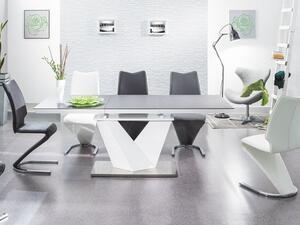 Stôl ALARAS II čierny vzor kameňa / biely lak 120(180)x80
