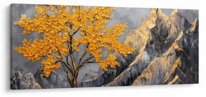Obraz – Zlatý strom v horách (120x50 cm)