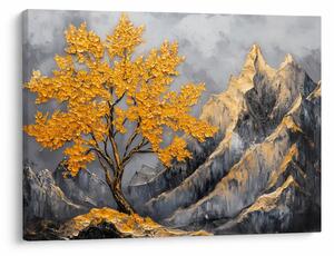 Obraz – Zlatý strom v horách (70x50 cm)