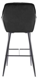 Barová stolička CHERRY H-1 VELVET čierny rám/čierny BLUVEL 19
