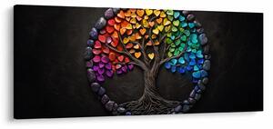 Obraz – Strom plný farebných sŕdc (120x50 cm)