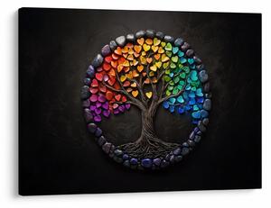 Obraz – Strom plný farebných sŕdc (70x50 cm)