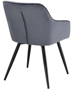 Lounge stolička Tarje so zamatovým poťahom v tmavosivej farbe