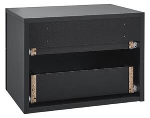 Nočný stolík 40x29x30 cm s 2 šuflíkmi, čierna