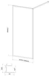 Cersanit Larga stena sprchového kúta walk -in 120 cm čierna matný/sklo priehľadné S932-140