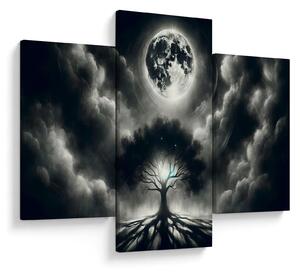 Obraz – Čiernobiely strom v splne (90x60 cm)