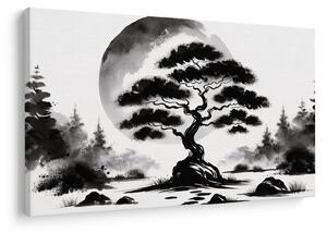 Obraz – Čiernobiela bonsai (90x60 cm)