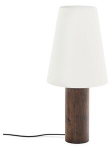 Biela/v tmavoprírodnej farbe stojacia lampa s textilným tienidlom (výška 110 cm) Marga – Kave Home