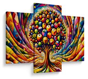 Obraz – Farebný strom s jablkami (90x60 cm)