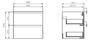 Cersanit Moduo skrinka 59.5x44.7x57 cm závesné pod umývadlo biela S590-010-ECO